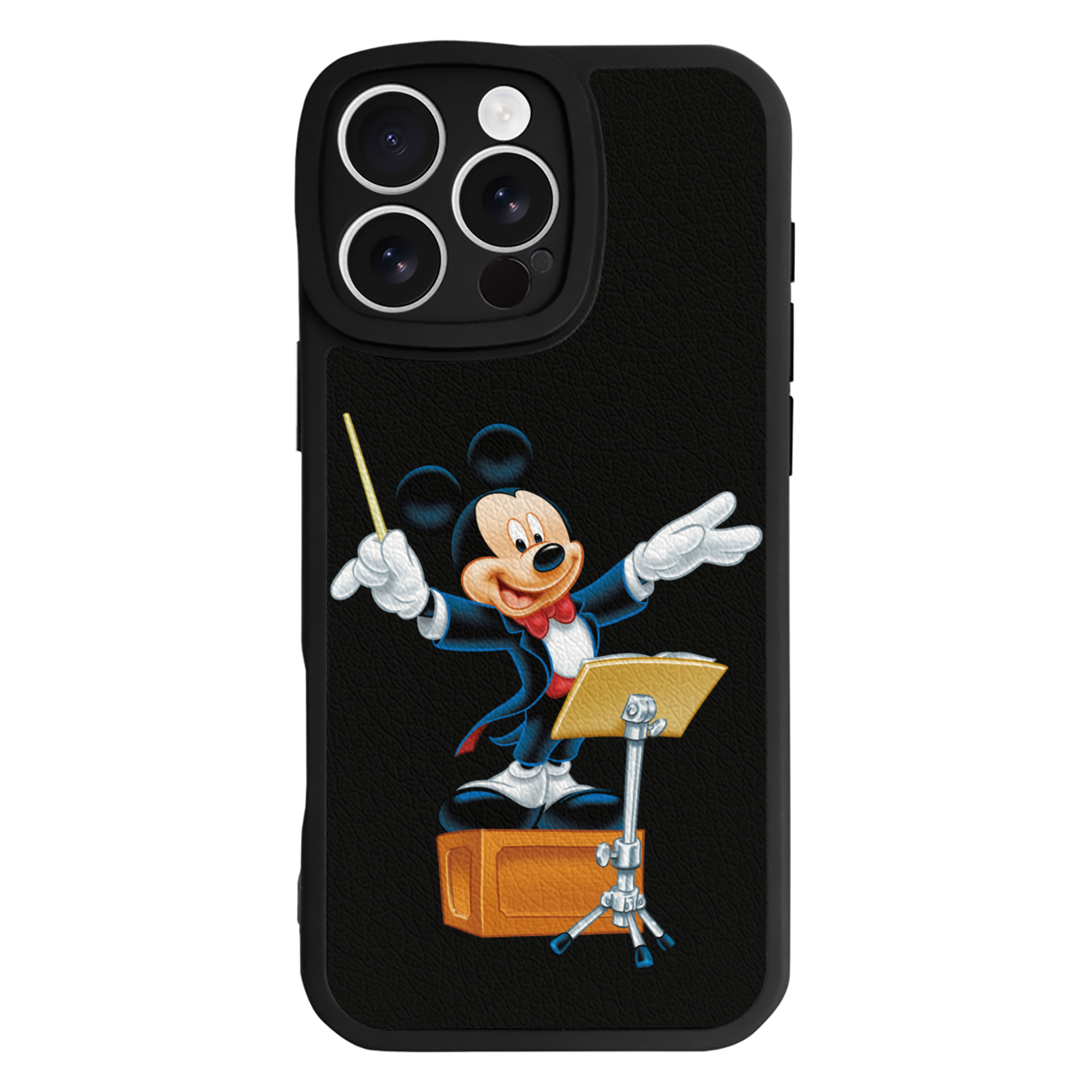 （画像用） ミッキーマウス Mickey Mouse 【iPhone 16シリーズ対応】シリコンスマホケース（レザー調） 材質：シリコン